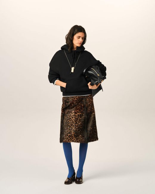 AMI Black Cotton Hoodie With Embossed Ami De Coeur