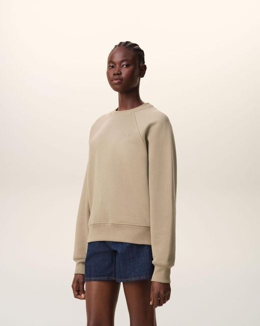 AMI Natural Cotton Embossed Ami De Coeur Sweatshirt