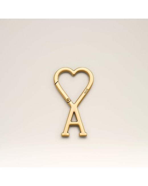AMI Natural Aluminium Hook Keyring With Ami De Coeur