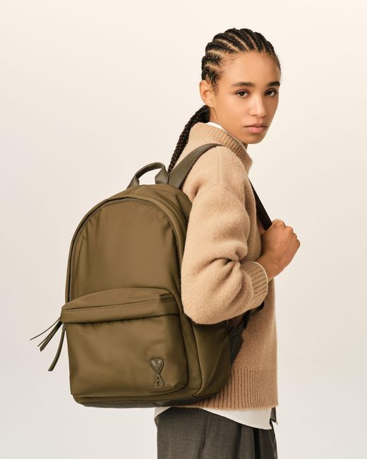 AMI Green Nylon Marcel Backpack