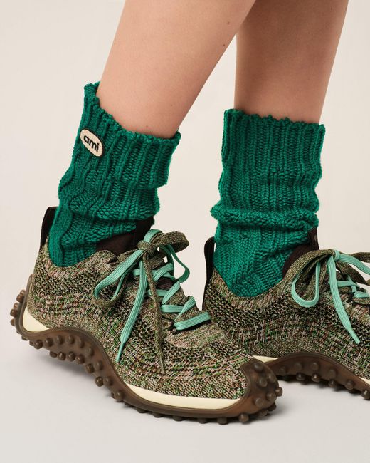 AMI Green Knit Mirage Sneakers