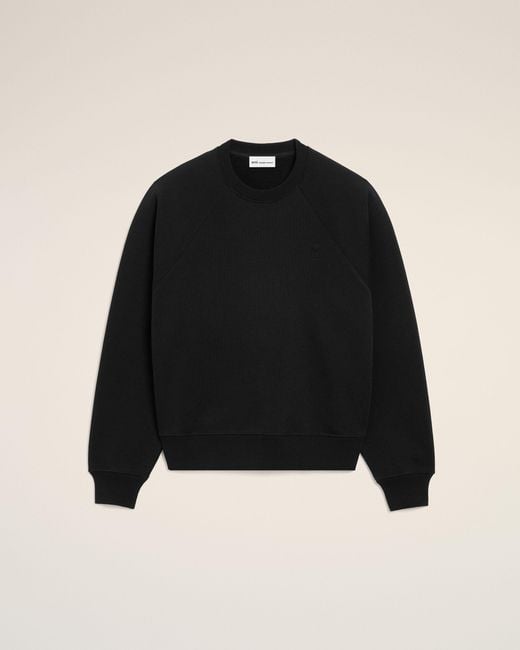 AMI Black Cotton Embossed Ami De Coeur Sweatshirt