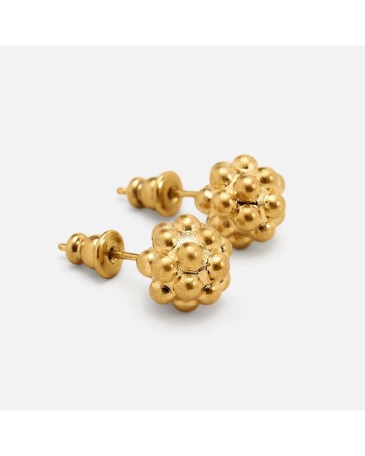 AMI Metallic Brass Pearl Studs