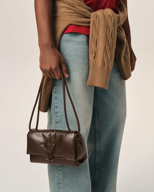 AMI Natural Cowhide Leather Voulez-Vous Bag