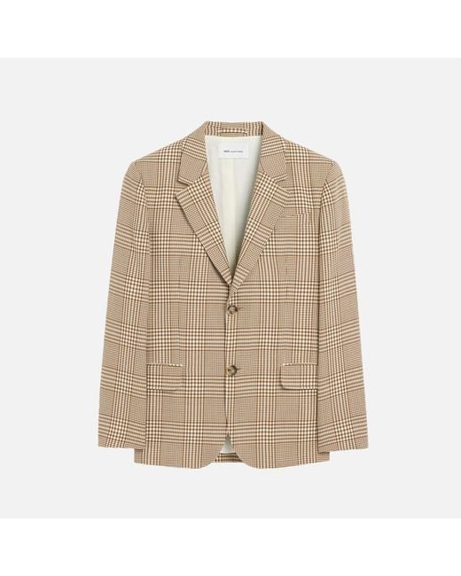 AMI Natural Wool Prince Of Wales Straight Jacket for men