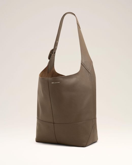 AMI Brown Taurillon Leather Etienne Crossbody Bag