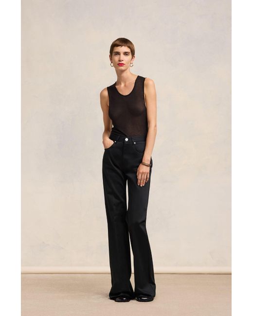 AMI Black Flare Fit Trousers