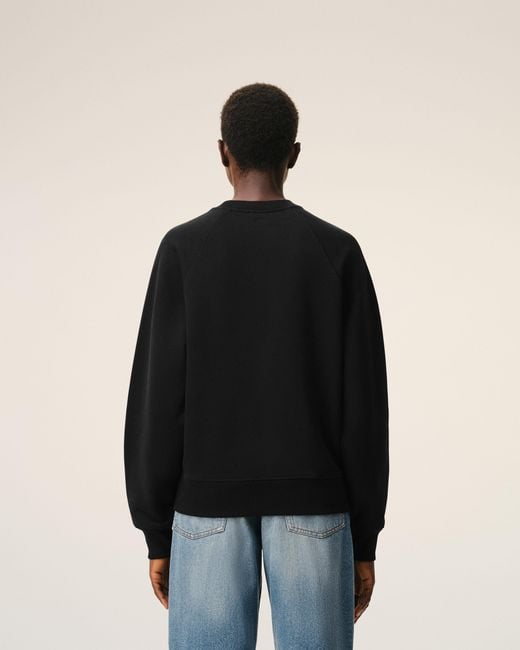 AMI Black Cotton Embossed Ami De Coeur Sweatshirt