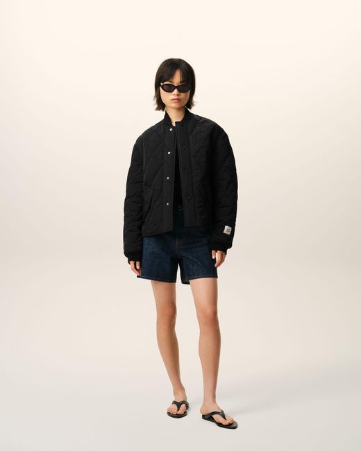 AMI Black Nylon Padded Jacket