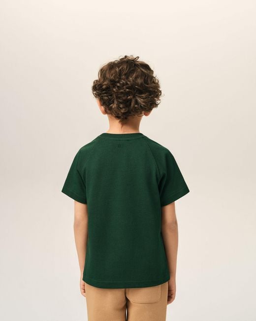 AMI Green Cotton T-Shirt With Ami De Coeur