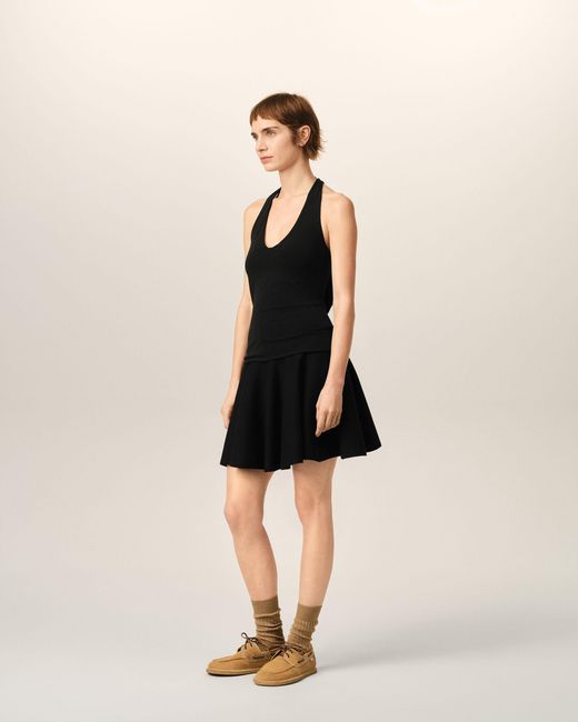 AMI Black Backless Jersey Top
