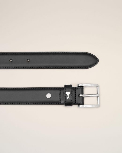AMI Natural Cowhide Leather Paris Paris 25 Mm Belt