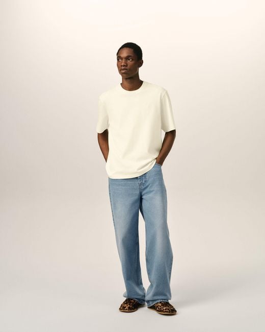 AMI Blue Baggy-Fit Cotton Jeans for men