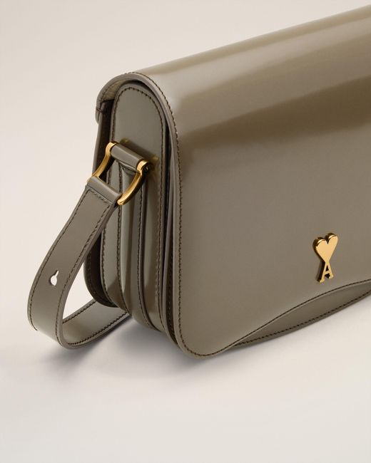 AMI Natural Glazed Leather Paris Paris Bag