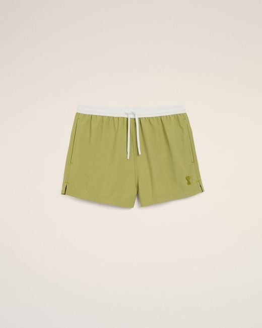 AMI Green Nylon Short Swimsuit for men