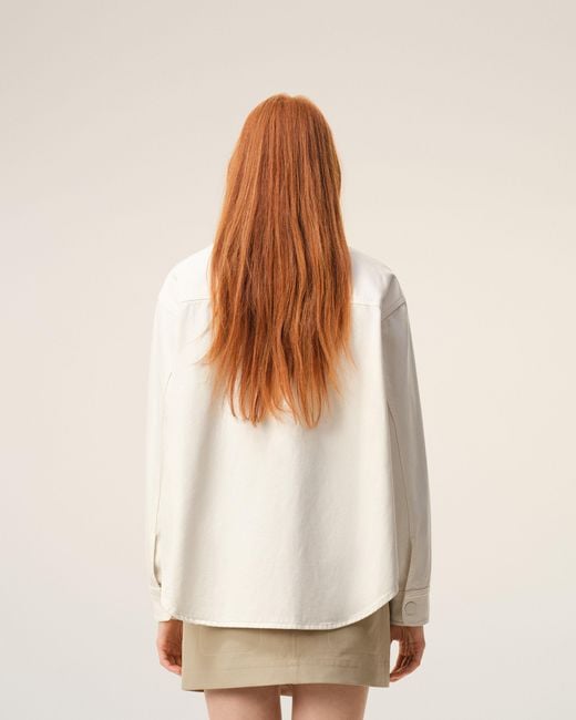 AMI Natural Cotton Knitted Ami De Coeur Overshirt