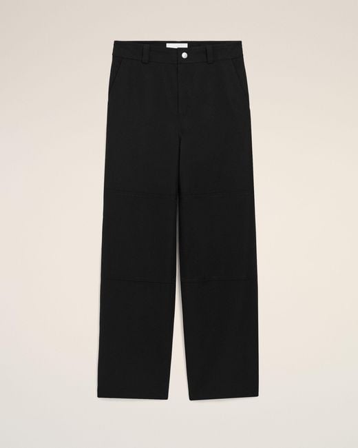 AMI Black New Wool Worker Trousers for men