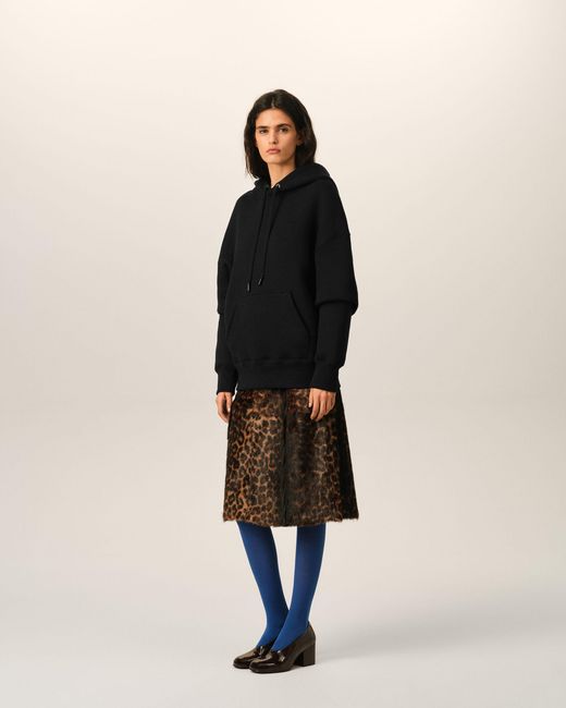 AMI Black Cotton Hoodie With Embossed Ami De Coeur