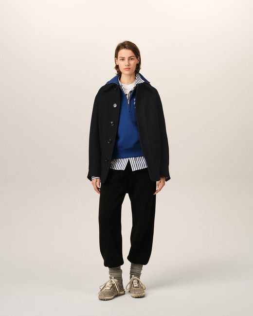 AMI Black Wool Button-Down Jacket