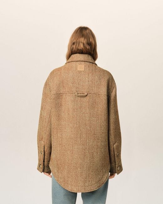 AMI Natural Wool Button-Down Jacket