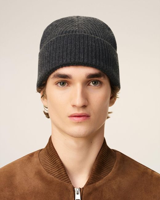 AMI Black Wool Ami De Coeur Beanie