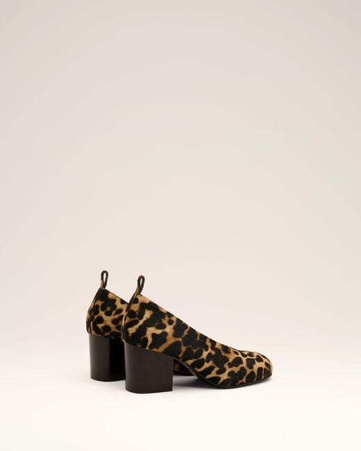 AMI Natural Leopard Printed Cowhide Leather Pumps