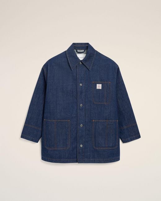 AMI Blue Cotton Heritage Label Worker Jacket