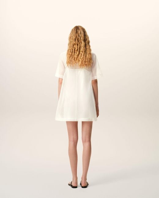 AMI Natural Silk Mini Trapeze Dress