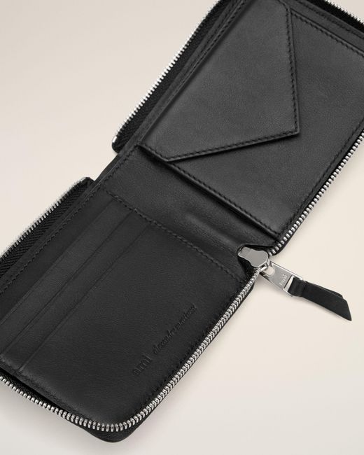 AMI Black Cowhide Leather Ami De Coeur Compact Wallet
