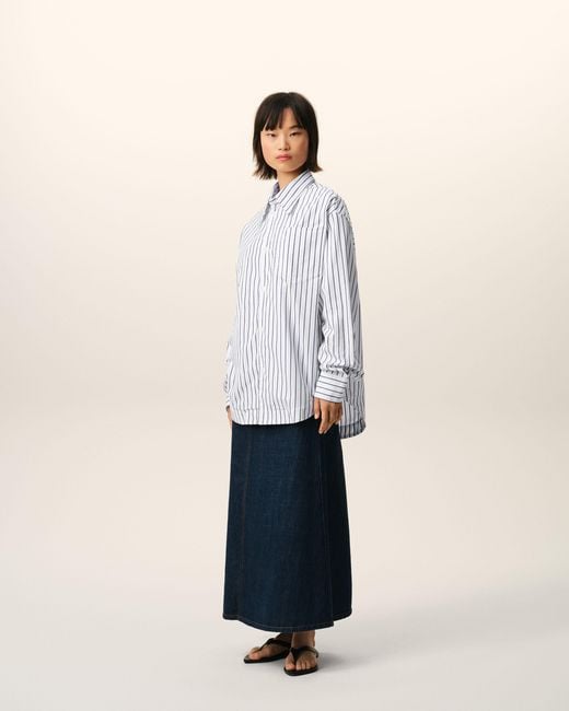 AMI Multicolor Striped Cotton Ami De Coeur Wide Shirt
