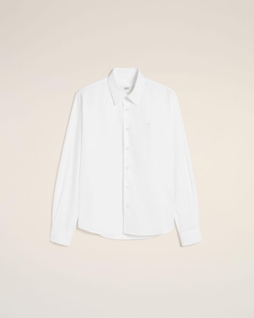 AMI Natural Cotton Ami De Coeur Classic Shirt for men
