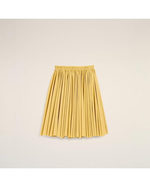 AMI Yellow Cotton Midi Corolla Skirt