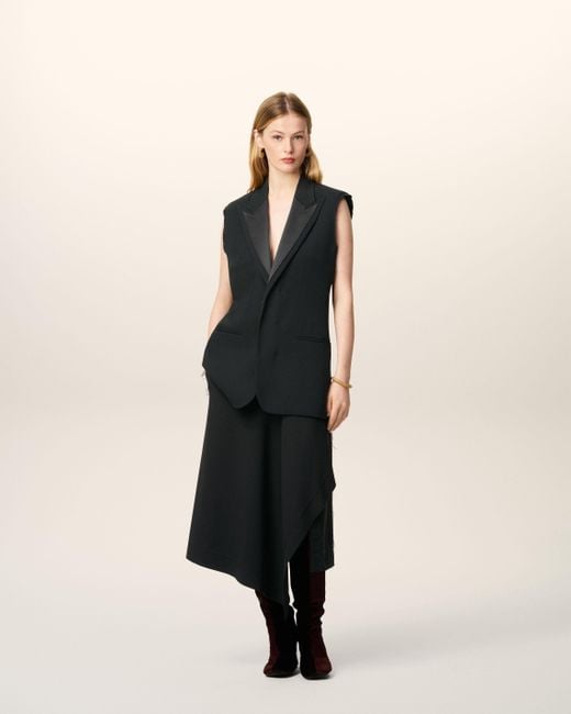 Veste Smoking Noire Sans Manches En Laine AMI en coloris Black