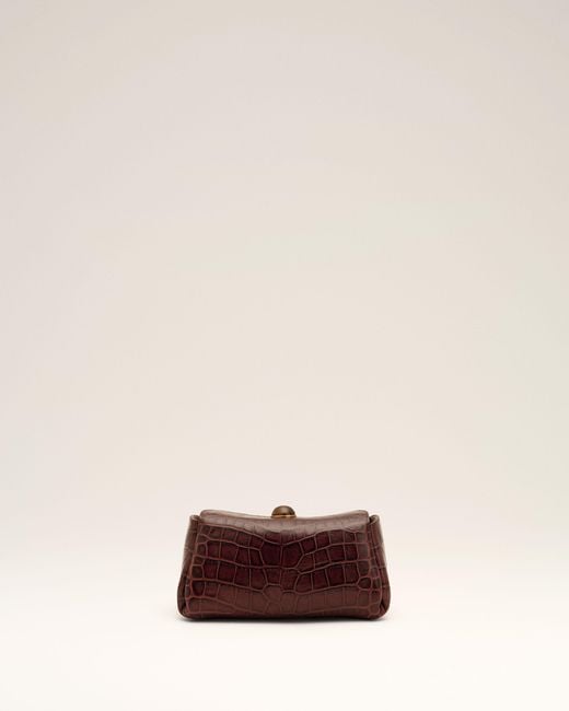 AMI Natural Mini Crocodile Embossed Cow Leather Carrousel Bag