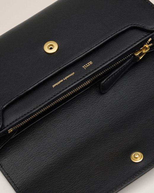 AMI Black Smooth Leather Carrousel Continental Wallet
