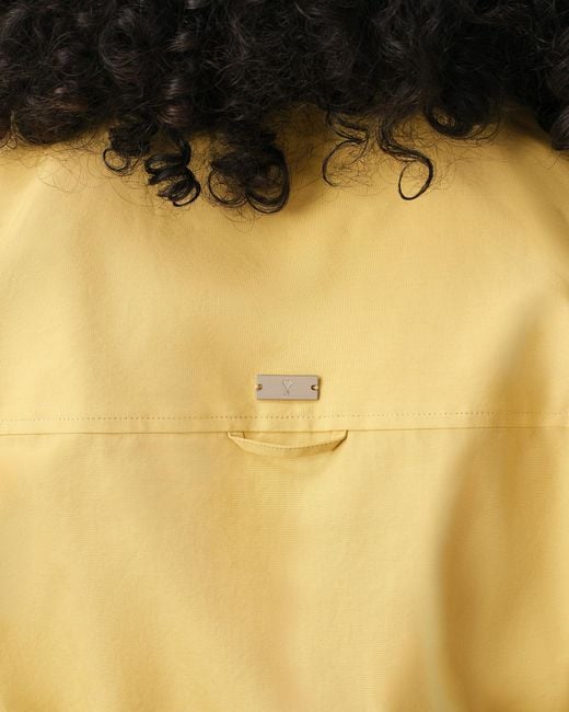 AMI Yellow Cotton Sharp Collar Fitted Shirt