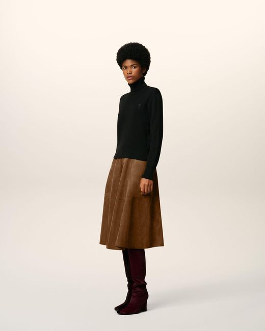 AMI Black Wool Ami De Coeur Turtle Neck Sweater