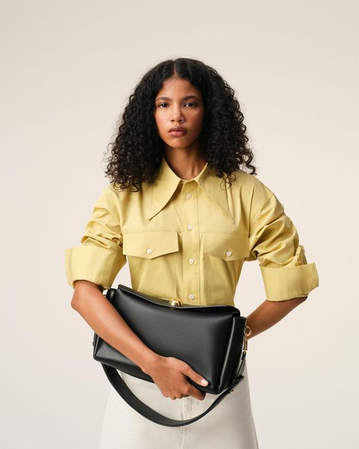 AMI Black Medium Cow Leather Carrousel Bag
