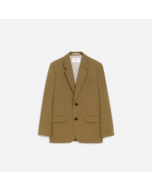 AMI Natural Wool Loose Single Breasted Jacket