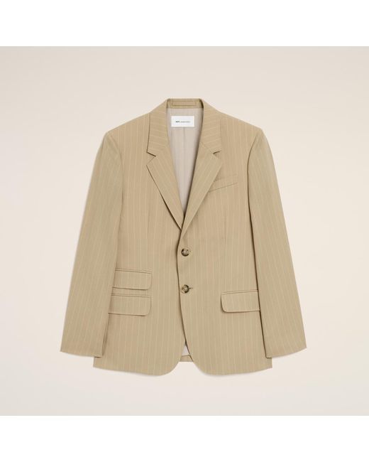AMI Natural New Wool Single Breasted Straight Jacket for men