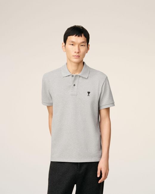 AMI Natural Cotton Polo With Ami De Coeur for men