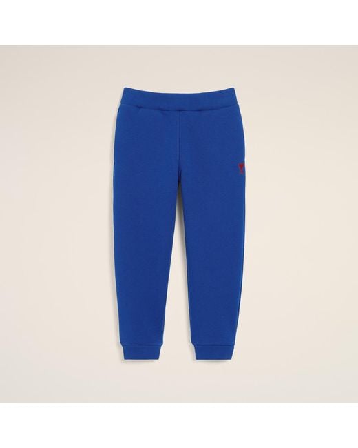 AMI Blue Cotton Track Pants With Ami De Coeur