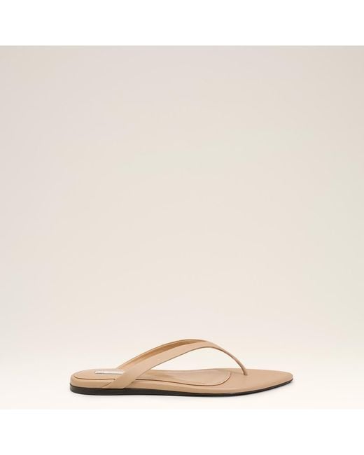 AMI Natural Lamb Leather Pointed Toe Flip Flops