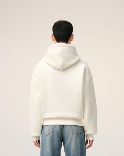 AMI Natural Cotton Embossed Ami De Coeur Hoodie