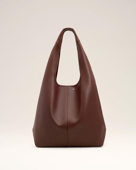 AMI Brown Burgundy Soft Leather Etienne Hobo Bag