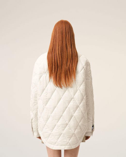 AMI Natural Nylon Padded Buttoned Jacket
