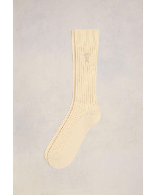 AMI Blue Ami De Coeur Plain Socks for men