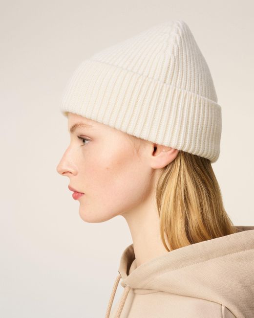 AMI Natural Ami De Coeur Mütze Aus Weißer Wolle Weiß