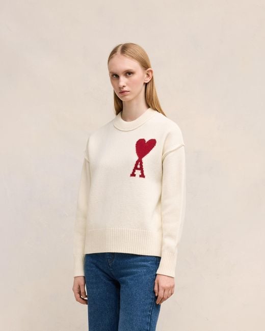 AMI Natural Wool Ami De Coeur Sweater