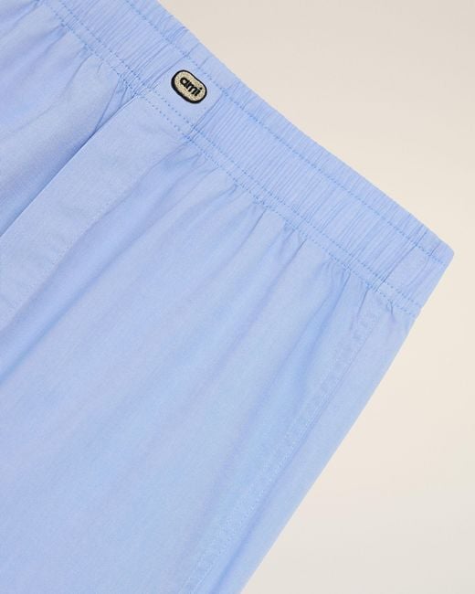 AMI Blue Cotton Boxer With Ami Patch for men